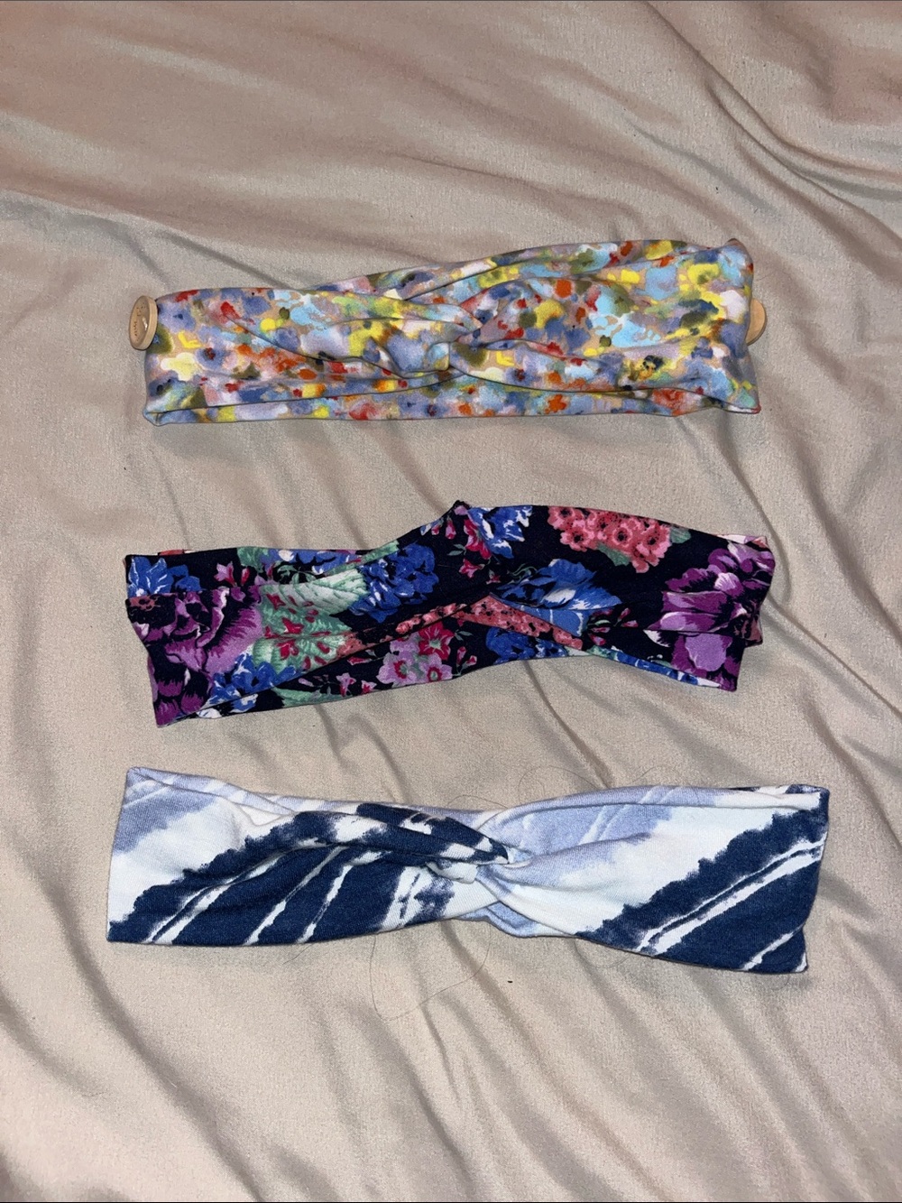 Set of 3 Patterned Twist Headbands - Multicolor